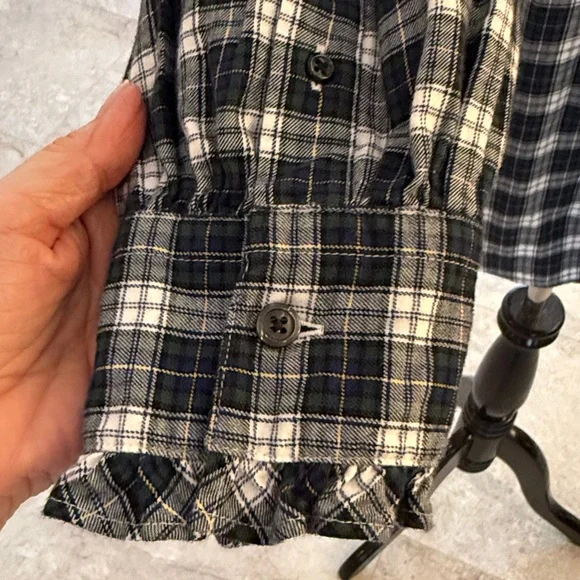 Brooks Brothers Plaid Ruffled Button Down Long Sleeve Shirt - Picture 4 of 6